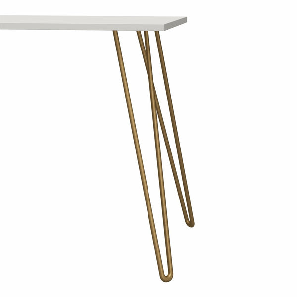 English Elm Owen Industrial Writing Desk with Hairpin Legs for Small Apartments and Home Offices B2733P417364