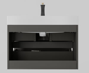 English Elm Alice 30" Gray Floating Bathroom Vanity With Sink - Modern Design, Large Storage & Quiet Soft-Closing Drawers W1865S00005