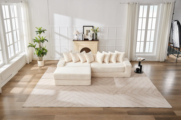 English Elm Convertible Floor Sofa Bed – Space-Saving Corduroy Couch, Versatile & Portable Foldable Sleeper Sofa W2915S00075