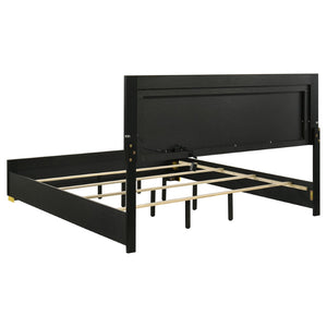 English Elm Jeremiah Art Deco Eastern King Bedroom Set with Led Headboard and Gold Accents B062S01823