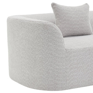 English Elm Christopher Knight Home® - 116" Modern Curved Sectional Sofa with Plush Pearl Upholstery, High-Density Sponge, Chaise Lounge Seating Harmony White+gray N767P263923H