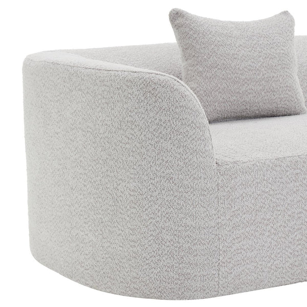 English Elm Christopher Knight Home® - 116" Modern Curved Sectional Sofa with Plush Pearl Upholstery, High-Density Sponge, Chaise Lounge Seating Harmony White+gray N767P263923H