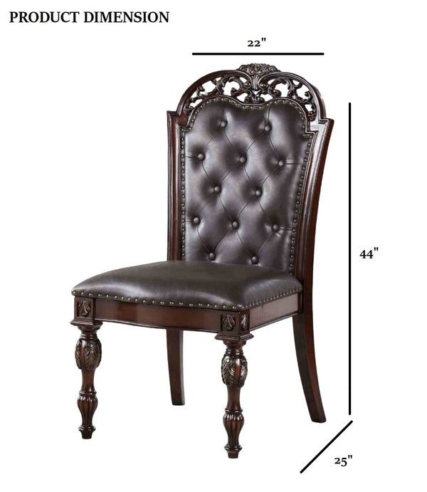 English Elm Traditional Elegant 2pc Arm Chair Set with Upholstered Seats, Ornate Corbels, Solid Rubberwood Finish Brown,Cherry,Espresso 26 L x 46 W x 14 H B2741P408855