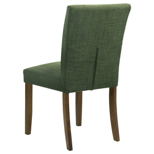 English Elm 2pc Modern Upholstered Dining Side Chairs with Curved Back, Foam Cushion Comfort, Wood Legs Finish Green 38.19 L x 14.17 W x 20.87 H B011P363268