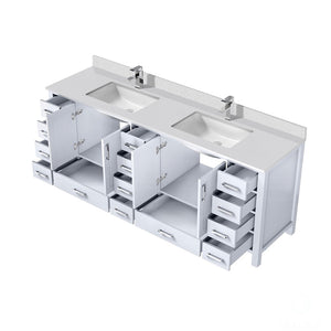 English Elm White Double Bath Vanity With White Quartz Top & Faucet Set – Elegant Storage Solution For Bathrooms B2731P259147-GIGA