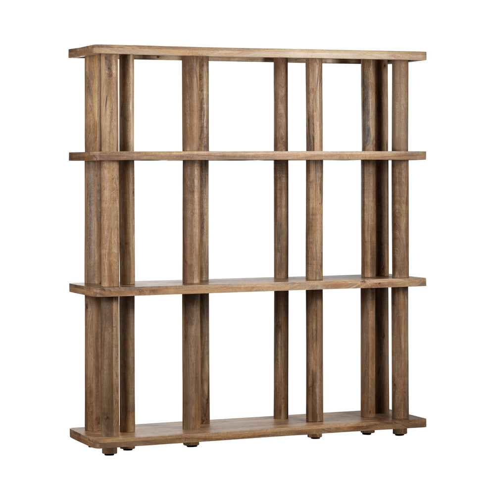 Crestview Collection Transitional Mango Wood Bookcase - Modern Open Design With 3 Spacious Shelves For Style & Functionality Brown Solid Wood Cvfnr4804