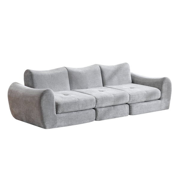 English Elm Modular Cloud Sectional Sofa Bed with Flannelette Upholstery for Flexible Living Grey W1829S00076