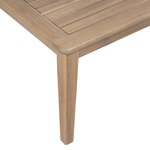English Elm Christopher Knight Home® - Outdoor Acacia Wood Loveseat with Coffee Table — Light Teak Frame, Beige Water-Resistant Cushions, Slat Design and Durable Hardwood Finish N772P247683L