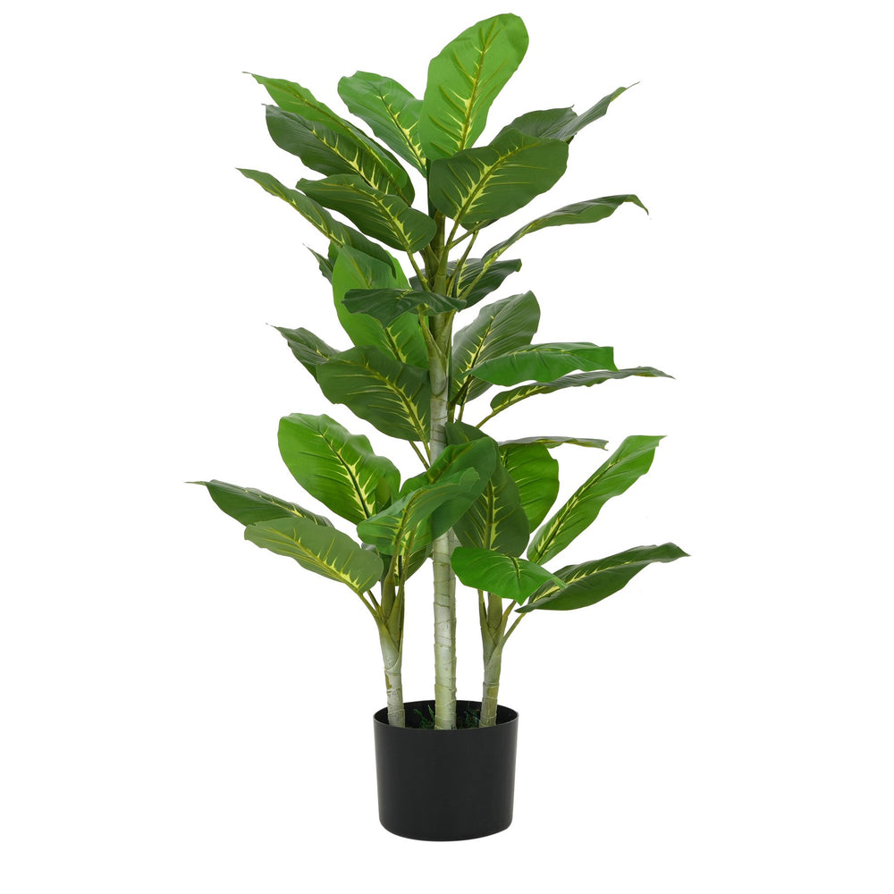 English Elm Christopher Knight Home® - 42" Artificial Dieffenbachia Plant in Black Pot — Lifelike Green Foliage, Pre-Potted, No Assembly (95) N772P286775G