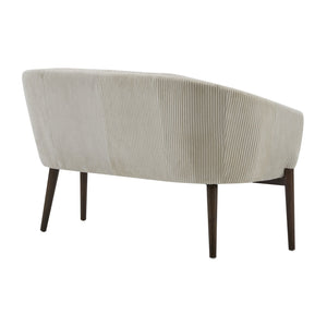 English Elm Christopher Knight Home® - Corduroy Channel-Tufted Recessed Arm Loveseat in Beige with Walnut Legs — Mid-Century Modern Comfort, Durable Pine Frame, Easy Assembly (55.25"L) N771P294708M