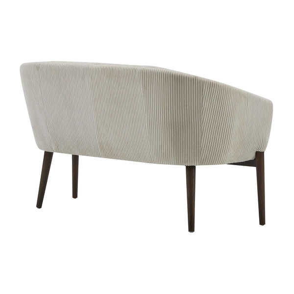 English Elm Christopher Knight Home® - Corduroy Channel-Tufted Recessed Arm Loveseat in Beige with Walnut Legs — Mid-Century Modern Comfort, Durable Pine Frame, Easy Assembly (55.25"L) N771P294708M