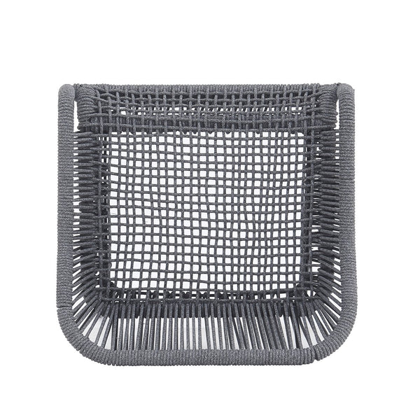 English Elm Christopher Knight Home® - La La Push outdoor rope bar stool set of 2 — brown woven polyester seat with rust‑resistant black iron frame Dark Gray N775P176900D