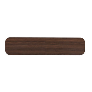 English Elm 70-inch Media Console with Sliding Groove Doors Solid Pine Legs and Cable Management N710P427898P