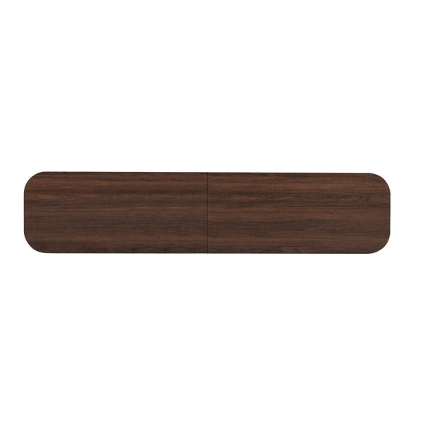 English Elm 70-inch Media Console with Sliding Groove Doors Solid Pine Legs and Cable Management N710P427898P