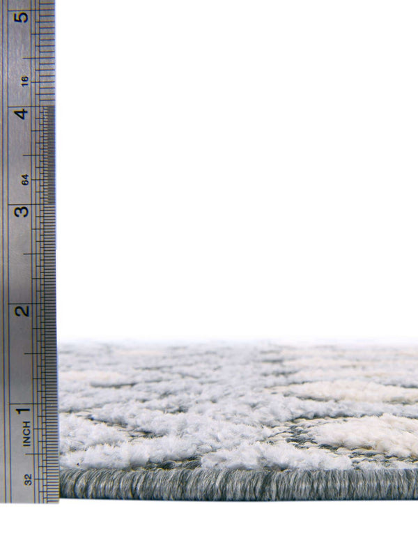 Unique Loom Arlo Lenny Machine Made Tribal Rug Gray, Ivory/Black 7' 10" x 10' 0"