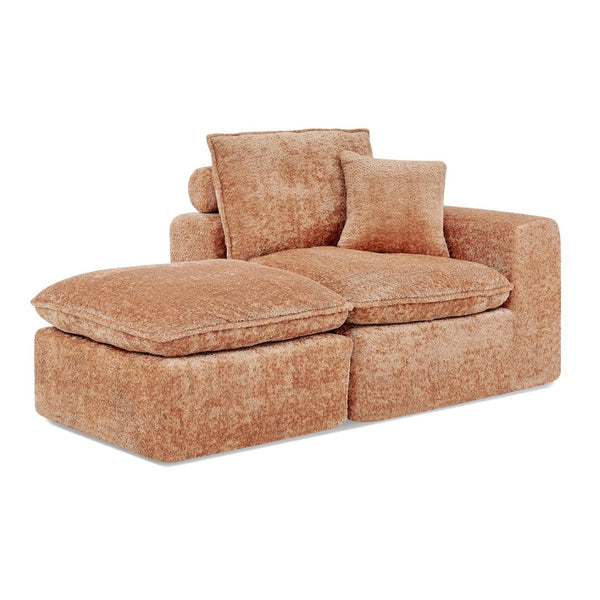English Elm 107'' Boucle L-shaped Sectional with Reversible Chaise Deep Foam Seat Living Room Orange W1413S00171