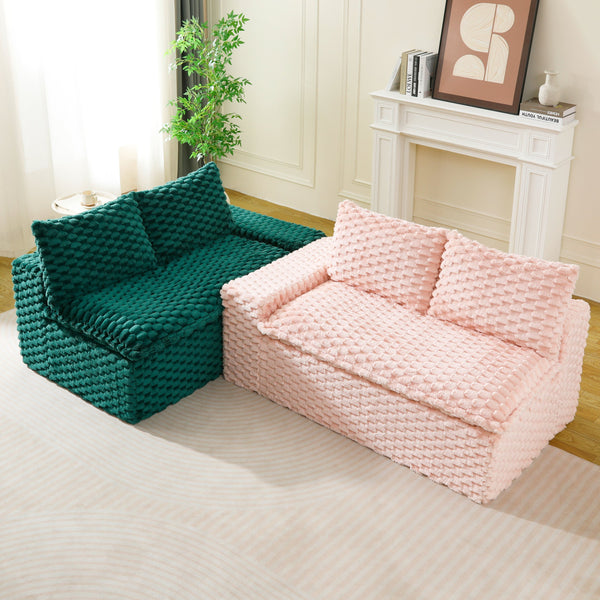 English Elm Luxury Color-Block Turtle Velvet Sofa – Versatile Modular Design For Cozy Living Room Comfort & Style W3371S00049