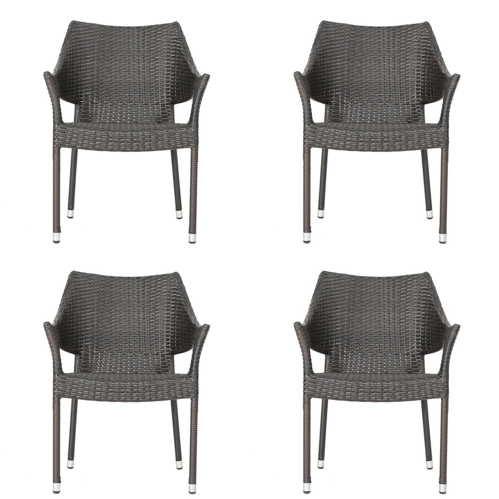 English Elm Christopher Knight Home® - Outdoor Resin Chair Brown 52637.00MBRN KD MP4 – Stackable Polyethylene Rattan, Weather-Resistant, No Assembly (24"x24.25"x32.5") N769P245633B