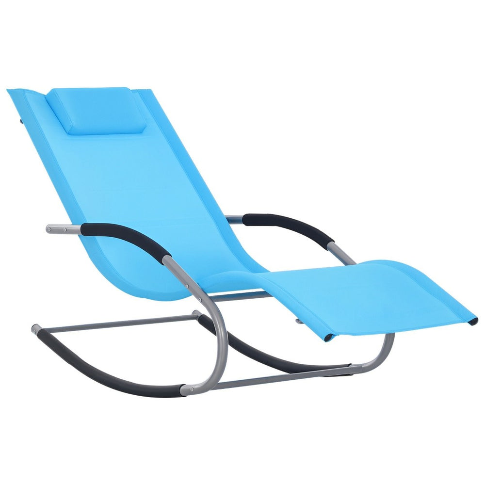English Elm Zero Gravity Outdoor Rocker Recliner with Steel Frame and Breathable Mesh Support T3971P386583