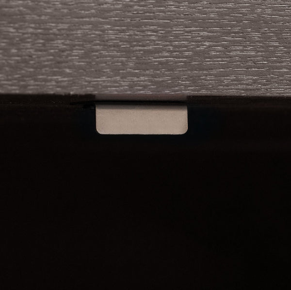 English Elm Trexm Ash Veneer Buffet with Gold Handles Matte Black Lacquer Dining Storage Taupe N715P232696N