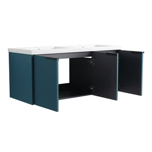 English Elm 48" Modern Wall-Mounted Bathroom Vanity With Resin Double Sink & Soft-Close Doors For Stylish Storage P1 W999S00351-GIGA