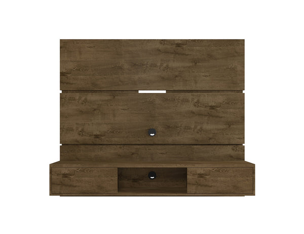 English Elm Vernon 63" TV Panel with Concealed Shelves, Cable Management, Mount Brackets & Flip Doors Rustic Brown B365P398371