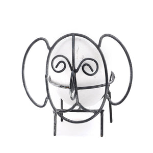English Elm Handcrafted Eco-Mix Elephant Sculpture with Metal Feet, White Modern Sustainable Décor Accent Gift B346P336793