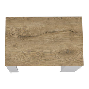 English Elm Harlan Kitchen Island Counter Height White/Macadamia with 23.2"x36.2" Top and 3 Open Side Shelves B128P148714