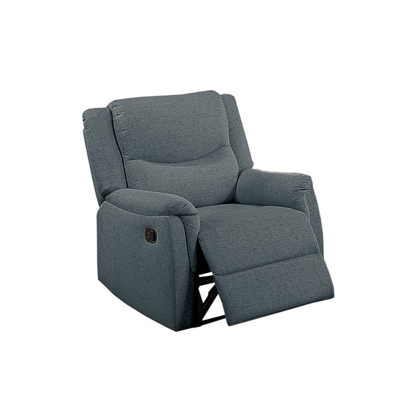 English Elm Single Manual Recliner Chair Woven Burlap Fabric Padded Arms Living Room Comfort Dark Grey B089P240479