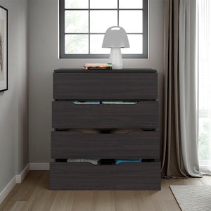 English Elm Bristol Four Drawer Dresser Rich Wenge Finish Compact Contemporary Bedroom Storage B128P485417