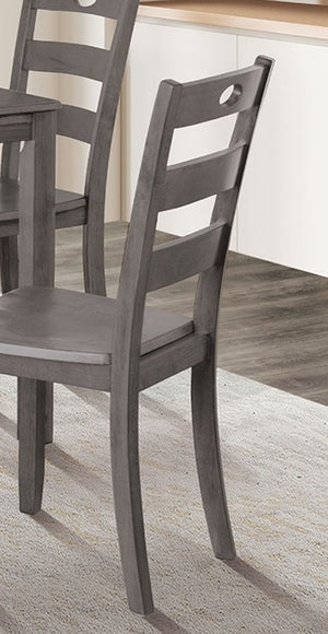 English Elm 5pc Square Dining Set with Slat Back Chairs, Transitional Gray Finish, 36" Table, Easy Assembly B2741P381506