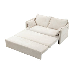 English Elm 59.5" Corduroy Convertible Sleeper Sofa with Usb Charging Ports and Storage Pockets W2606P252439