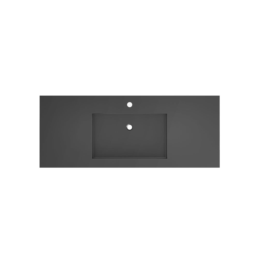 English Elm Stone Resin Seamless Basin Sink for Spa and Contemporary Bathroom Vanity Decor Matte Gray T3785P355773