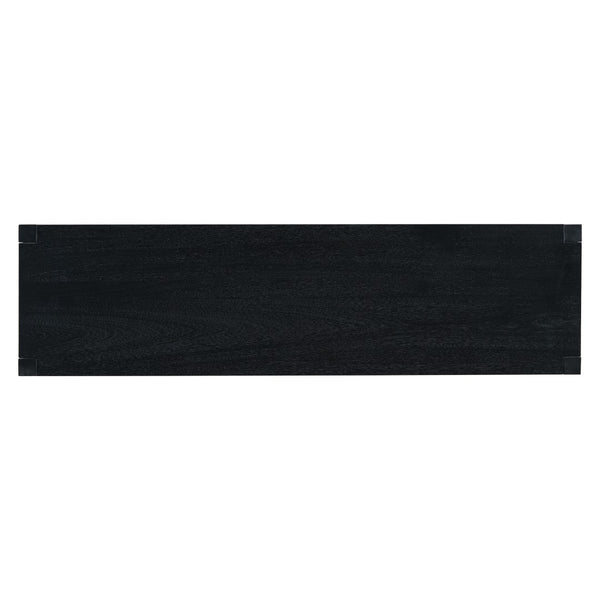 English Elm U_Style 60'' Acacia Veneer Console Table - Stylish X-Base With 4 Drawers & Open Shelf For Versatile Storage N711P289747B-GIGA