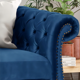 Christopher Knight Home® - Noble House - - Classic 3-Seater Velvet Sofa In Navy Blue, Offering Timeless Elegance And Luxurious Comfort For Your Living Space, Featuring Plush Upholstery For Ultimate Relaxation And Stylish Entertaining