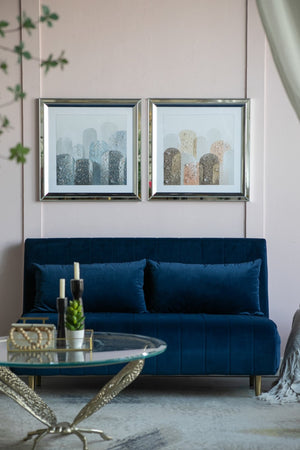 English Elm S/2 Kaiden Crystal Mirror Framed Wall Art - Striking Night & Day Design On Golden Background W2078P318309-GIGA