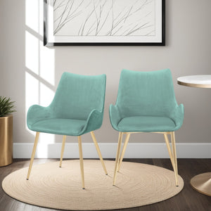 English Elm Avery Mid-century Upholstered Dining Chair with Gold Metal Legs for Modern Interiors B2736P464860