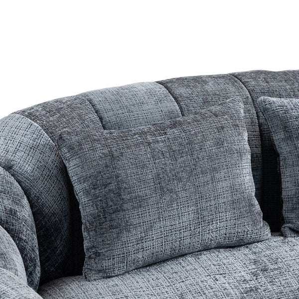 English Elm Bean Bean Bag Sofa High-Density Memory Foam Two-Seater Lounger High Back Chenille Cozy Support Gray W395P181439