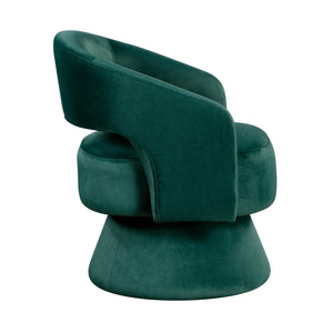 English Elm Modern Swivel Accent Chair in Lux Velvet Upholstery with Solid Wood Base, Compact Stylish Seating Green 27.75 L x 26.5 W x 19.75 H B011P283811
