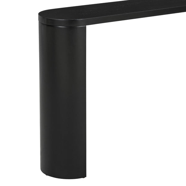 English Elm U_Style Modern Console Table With Semi-Cylindrical Legs - Elegant, Multi-Functional Design For Any Space N711P245617B-GIGA