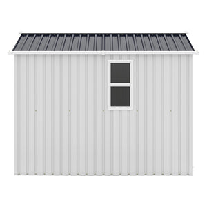 English Elm Campcraft 8x6 Outdoor Metal Storage Shed with Lockable Doors and Ventilation for Backyard White W1598S00045