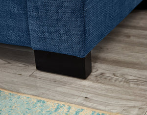 English Elm 93.7" Modern Living Room Sofa with Cup Holder & Hidden Storage, Upholstered Polyester, Durable Frame Blue W1097S00196