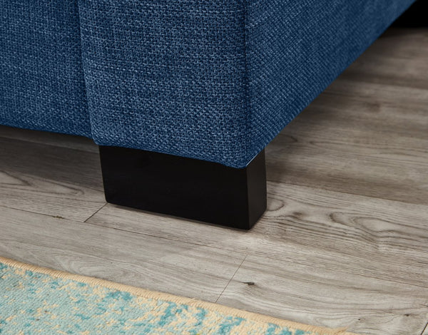 English Elm 93.7" Modern Living Room Sofa with Cup Holder & Hidden Storage, Upholstered Polyester, Durable Frame Blue W1097S00196