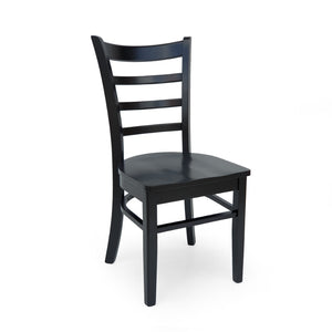 English Elm Dining Chair Set of Two Solid Rubberwood Ladder Back Farmhouse Cottage Style 67982.00MTBLK