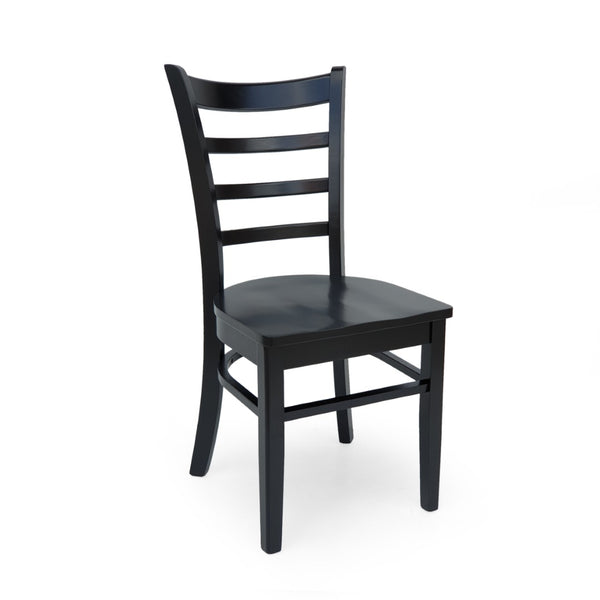 English Elm Dining Chair Set of Two Solid Rubberwood Ladder Back Farmhouse Cottage Style 67982.00MTBLK