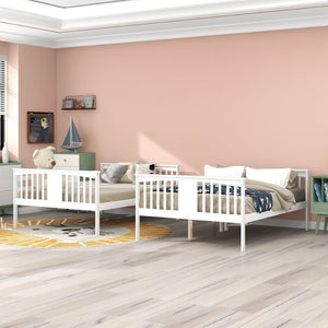 English Elm Full Over Bunk Bed Solid Pine Frame White Finish Converts to Two Beds LT000203AAK-1