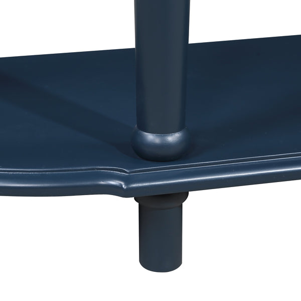 English Elm Retro Curved Wood Console Table 52" Half Moon Entry Table with Solid Pine Frame, 2 Drawers & Shelf, Distressed Finish, Easy Assembly Navy Blue W1202P178627