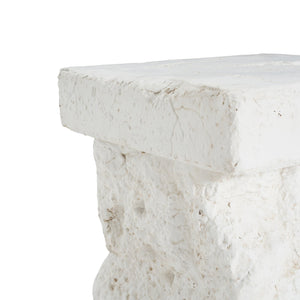 English Elm Christopher Knight Home® - Talia Magnesium Oxide Outdoor Side Table in White — Weather‑Resistant, Textured Stone Look, Versatile N775P300887W