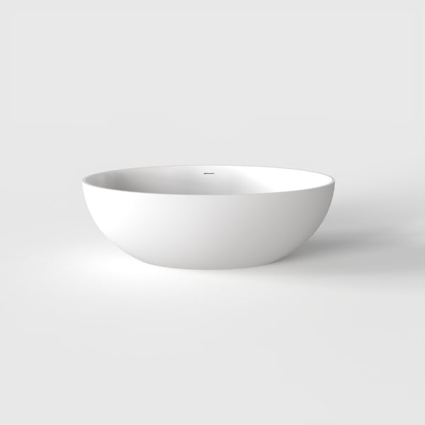 English Elm 67 Inch Freestanding Solid Surface Soaking Tub Matte White Seamless Bathing Sanctuary W1613P355467