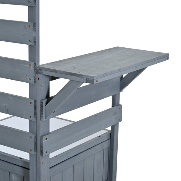 English Elm Topmax Modular Fir Wood Outdoor Kitchen Cart Stainless Steel Prep Station Gray N717P417963E